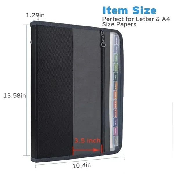 13 Pocket A4 Zippered Accordion File Organizer