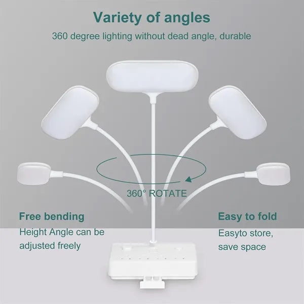 Eye-caring home office power strip outlet desk lamp