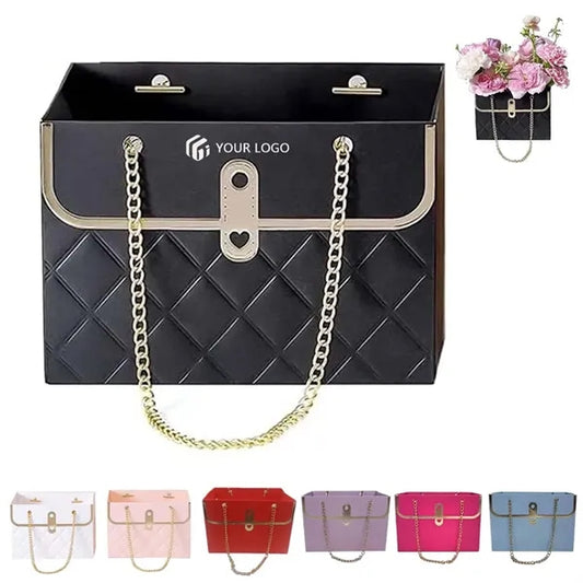Portable mother's day bouquet bag flower paper gift box