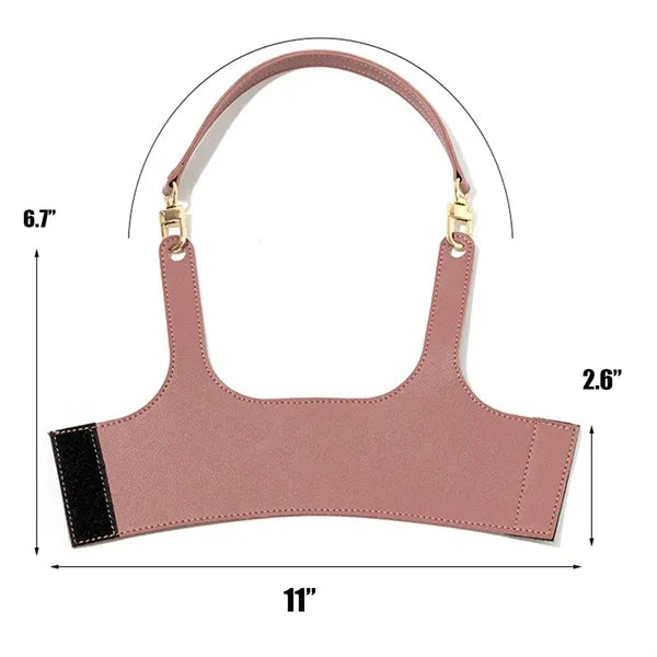 Leather Glass Cup Sleeve with Strap