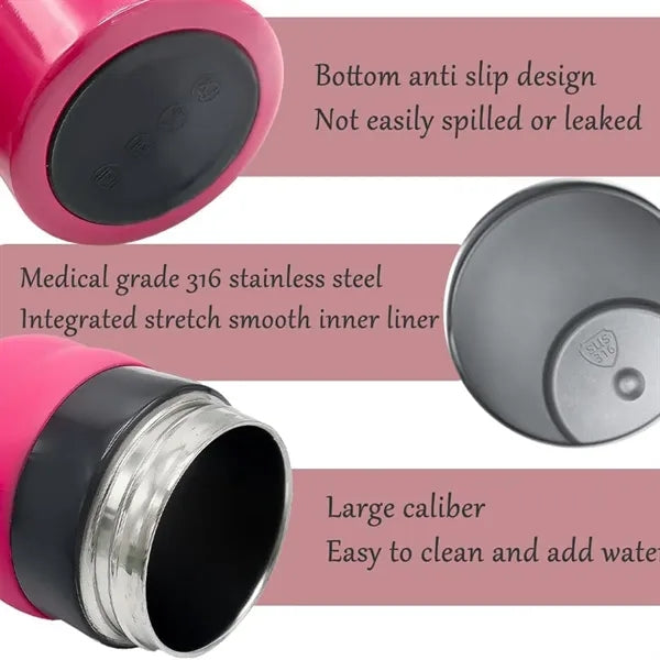 Stainless Steel Vacuum Insulated Bottle with Straw & Strap