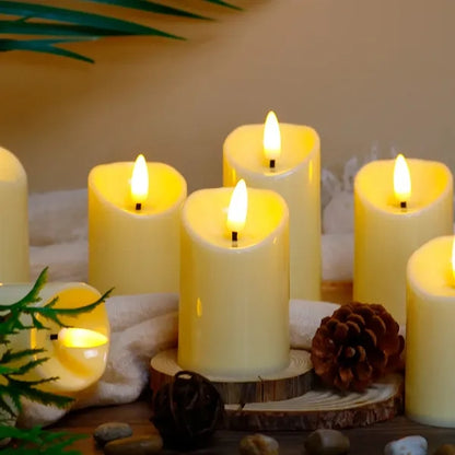Smooth Pillar Lasting Realistic Flame LED Electronic Candle