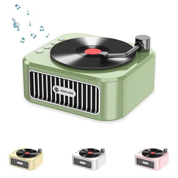 Desk decor portable vintage cd record bluetooth speaker