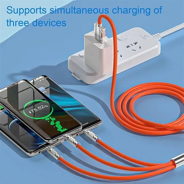 Portable travel 3 in 1 multiple charging cable adapter