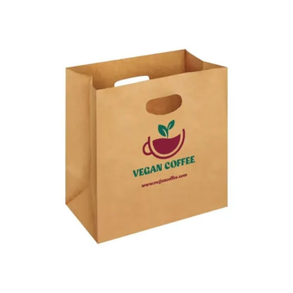 Printed Die-Cut Handle Bags - Brown (Double Sided)