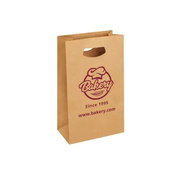 Printed Die-Cut Handle Bags - Brown (Double Sided)