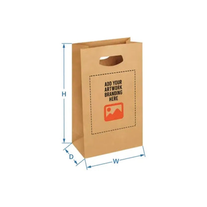 Printed Die-Cut Handle Bags - Brown (Double Sided)