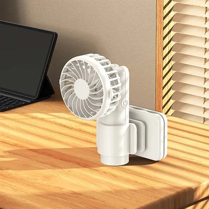 Summer rechargeable portable umbrella clip on handheld fan