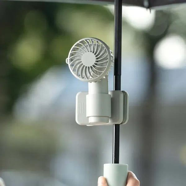 Summer rechargeable portable umbrella clip on handheld fan