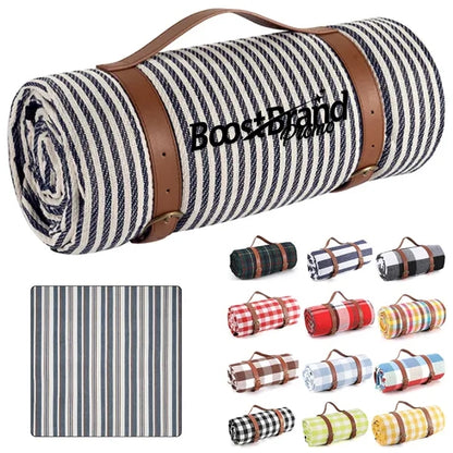 Outdoor Picnic Waterproof Blanket with Leather Straps