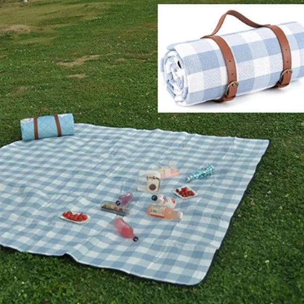 Outdoor Picnic Waterproof Blanket with Leather Straps