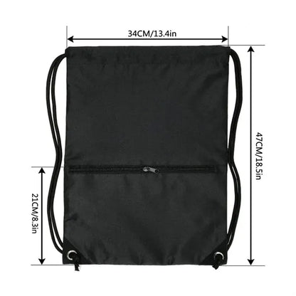 Drawstring Sports Backpack with Zipper Pocket