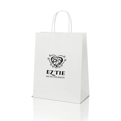 White Kraft Shopping Bag (8" X 4" X 10") Medium