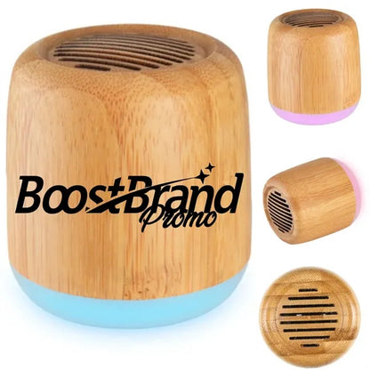 Bamboo Wireless Bluetooth Speaker with LED Light