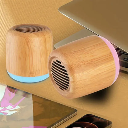 Bamboo Wireless Bluetooth Speaker with LED Light