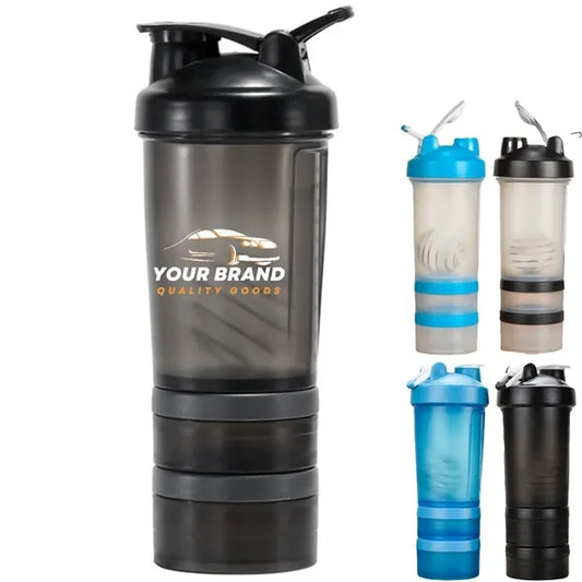 22 Oz Protein Shaker Bottle With Storage Compartment