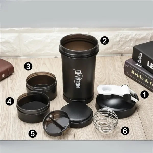 22 Oz Protein Shaker Bottle With Storage Compartment