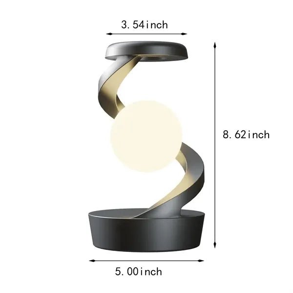 Innovative modern spiral levitation ball wireless LED lamp