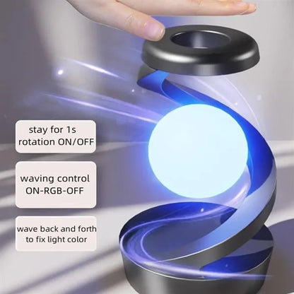 Innovative modern spiral levitation ball wireless LED lamp