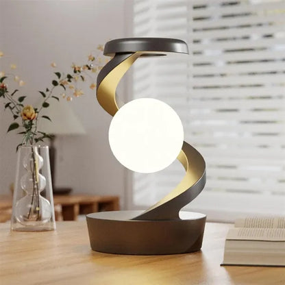 Innovative modern spiral levitation ball wireless LED lamp