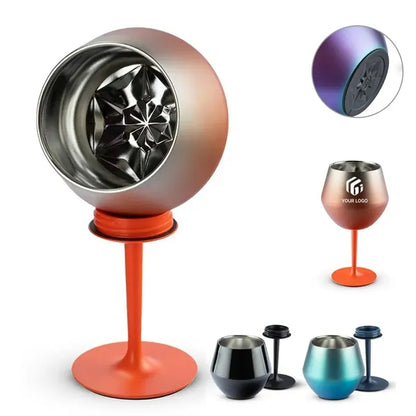 14oz colorful stainless steel wine glasses for party office