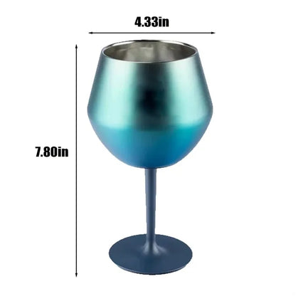 14oz colorful stainless steel wine glasses for party office