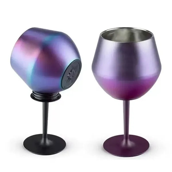 14oz colorful stainless steel wine glasses for party office
