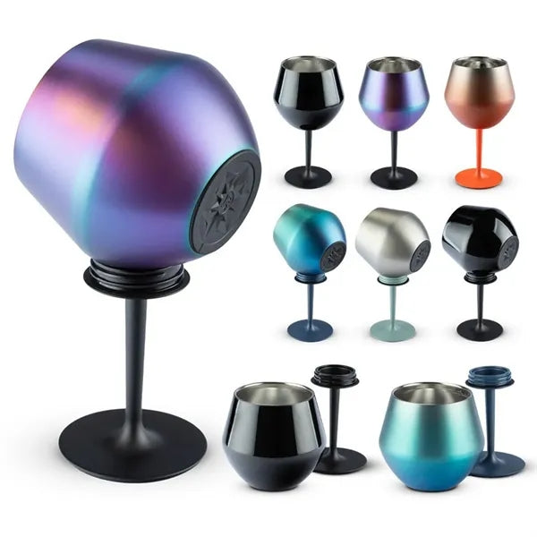 14oz colorful stainless steel wine glasses for party office