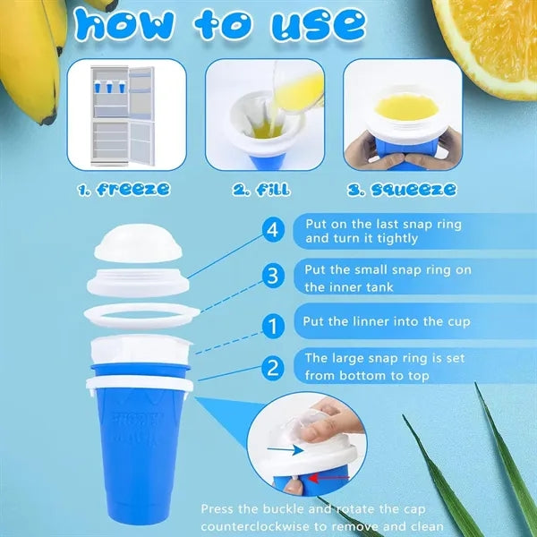 DIY juices ice cream cooling silicone slushy maker cup