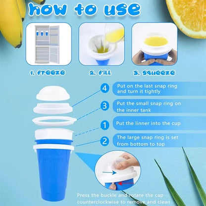 DIY juices ice cream cooling silicone slushy maker cup