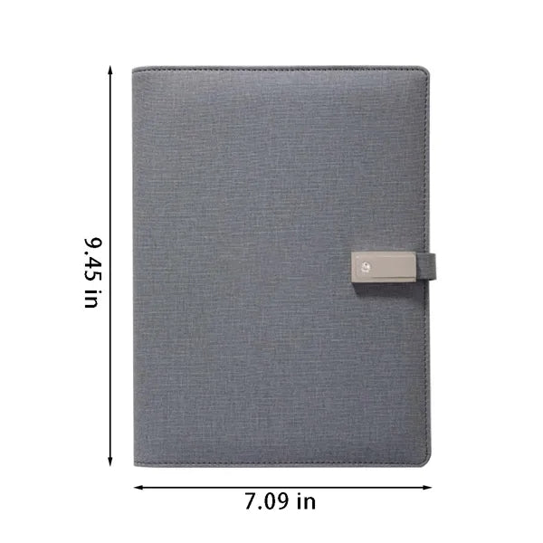 Business phone charging notebook with card slots flash drive