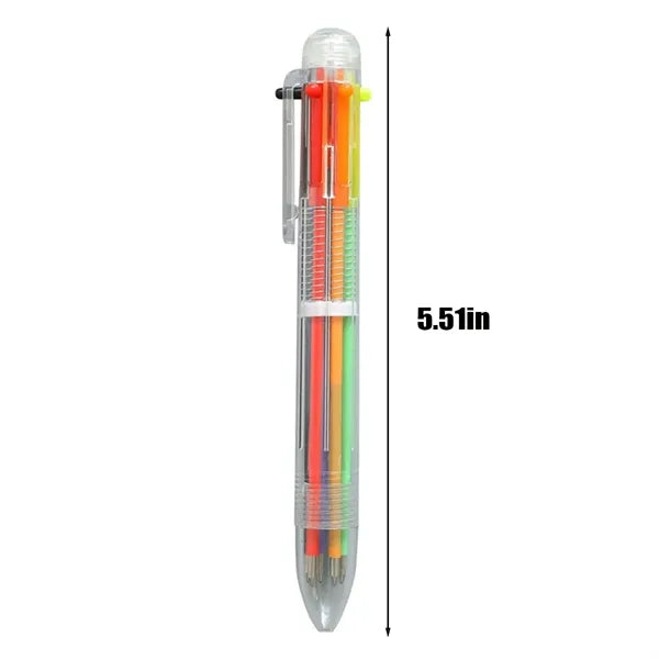 Office school 6-in-1 multicolor retractable ballpoint pen