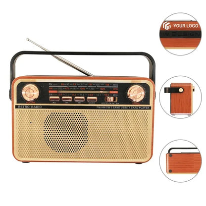 High quality portable retro wireless bluetooth speaker radio