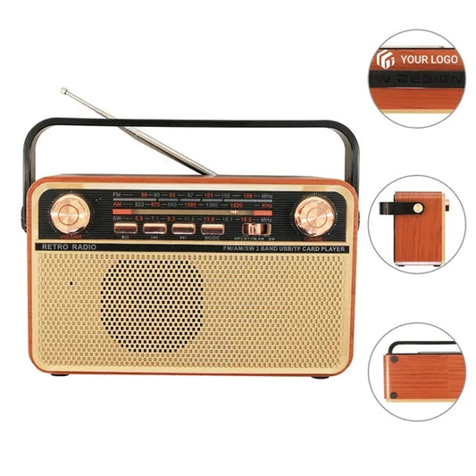High quality portable retro wireless bluetooth speaker radio