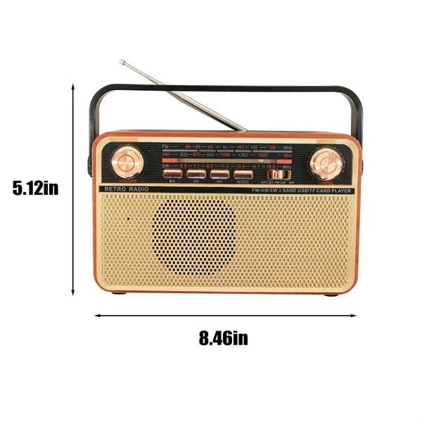 High quality portable retro wireless bluetooth speaker radio