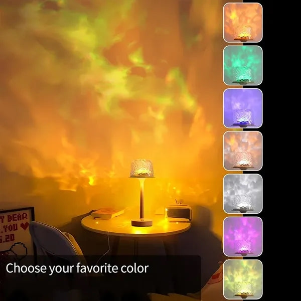 16 color bedroom night light ocean wave projector table lamp