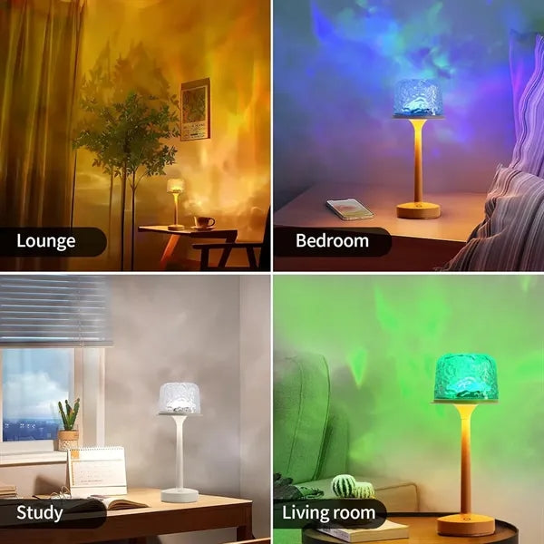 16 color bedroom night light ocean wave projector table lamp