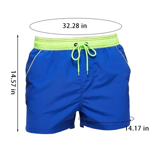 Summer quick dry men's swim trunks beach shorts with pockets