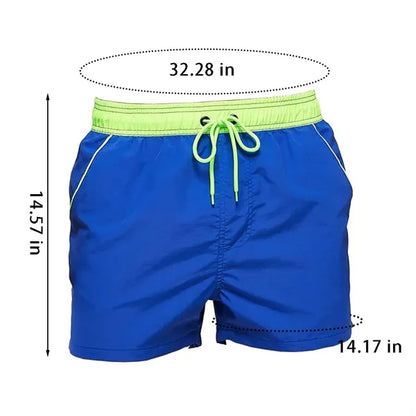 Summer quick dry men's swim trunks beach shorts with pockets