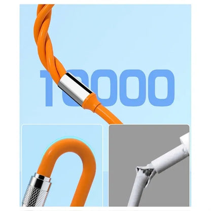 180 degree rotating light up cord phone fast charging cable