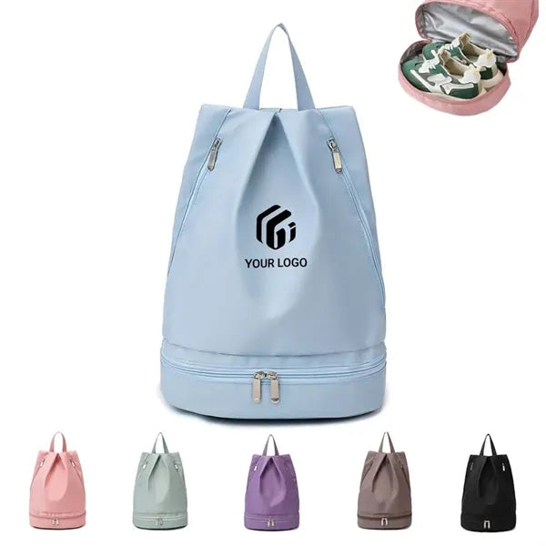 Waterproof beach gym swimming backpack with shoe compartment
