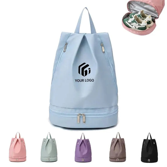 Waterproof beach gym swimming backpack with shoe compartment