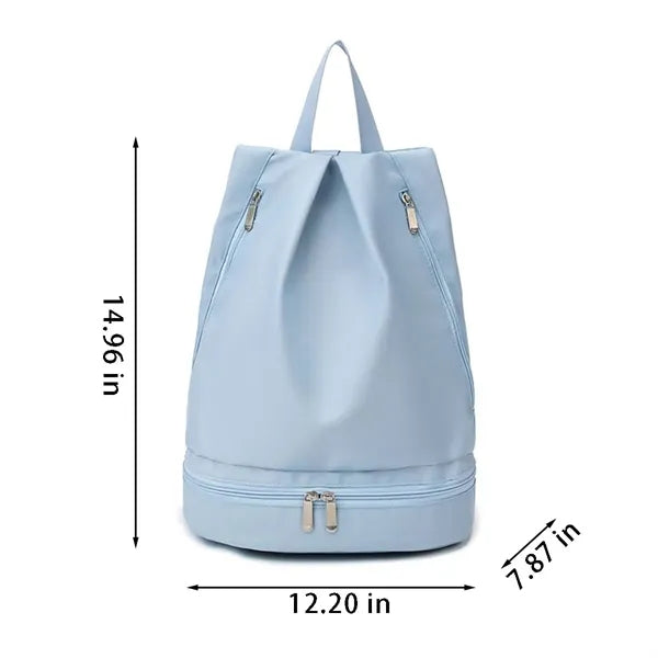 Waterproof beach gym swimming backpack with shoe compartment
