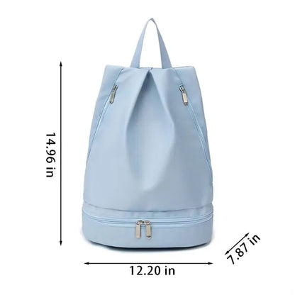Waterproof beach gym swimming backpack with shoe compartment