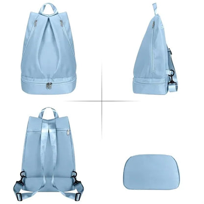 Waterproof beach gym swimming backpack with shoe compartment