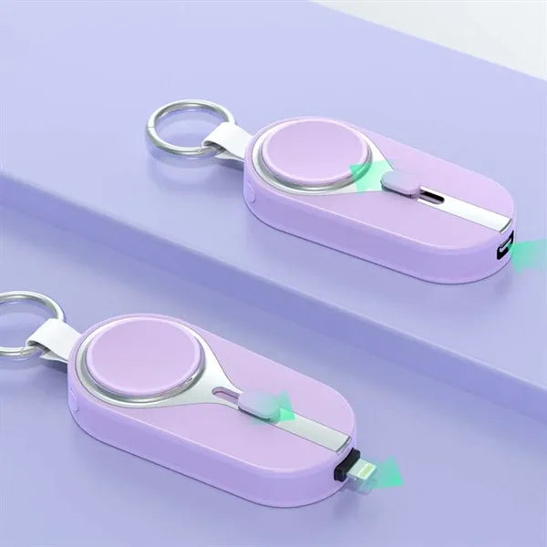 Mini 2-in-1 solar cell phone watch keychain power bank