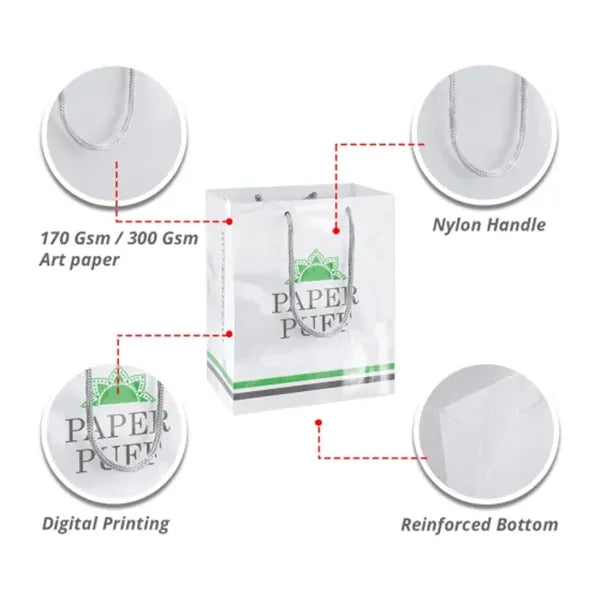 Printed Gloss Paper Bags (300 GSM Art Paper)