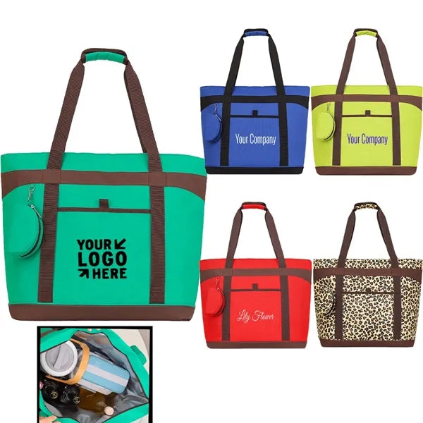 Insulated Thermal Tote Container Grocery Cooler with Zippere