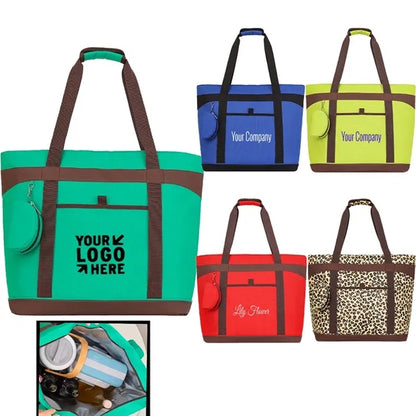 Insulated Thermal Tote Container Grocery Cooler with Zippere