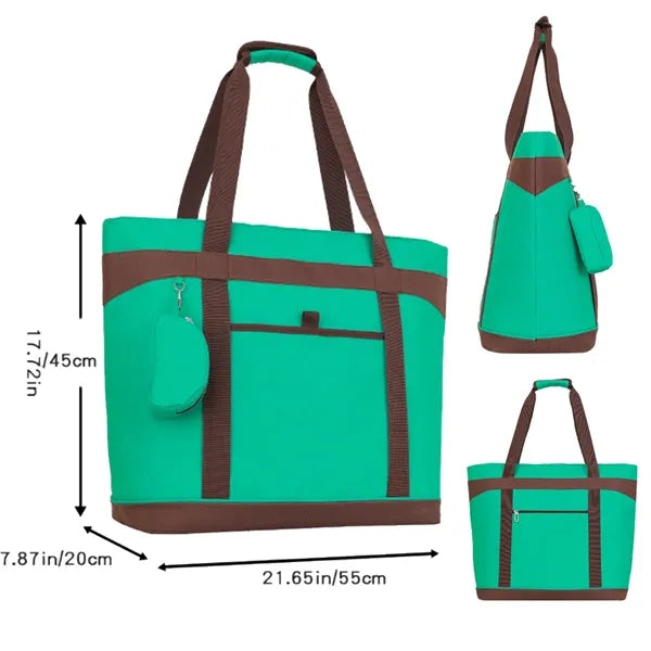 Insulated Thermal Tote Container Grocery Cooler with Zippere